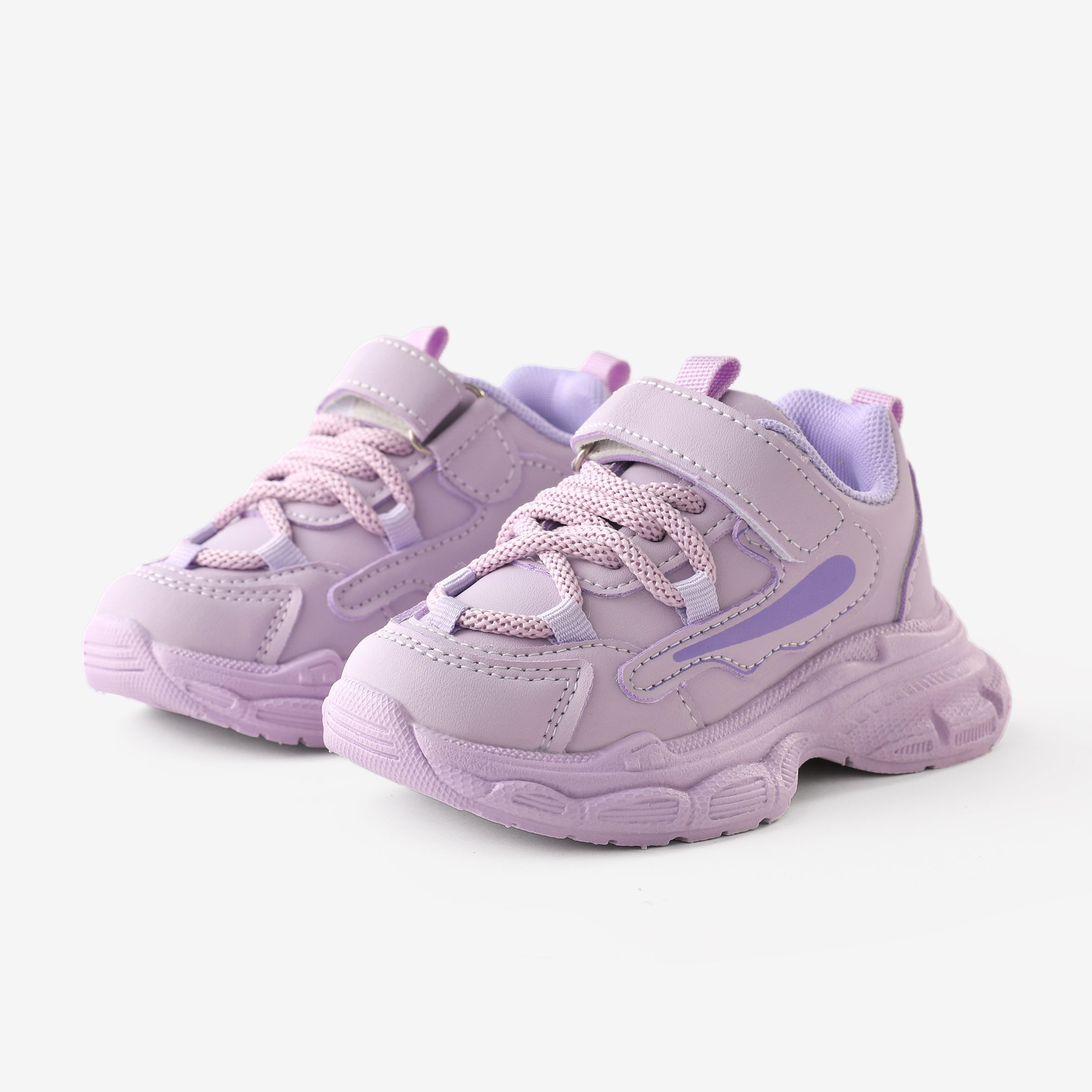 Toddler And Kids Stylish Purple Velcro Sports Shoes