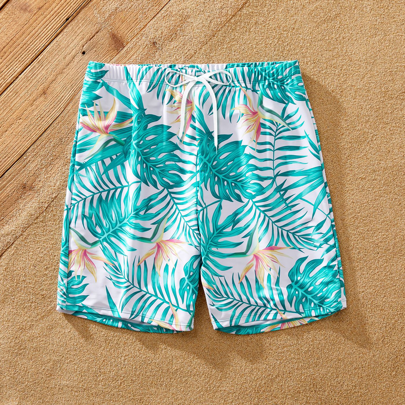 Famille Matching Plant Print Wrap Maillot De Bain Une Pièce Ou Maillot De Bain Shorts