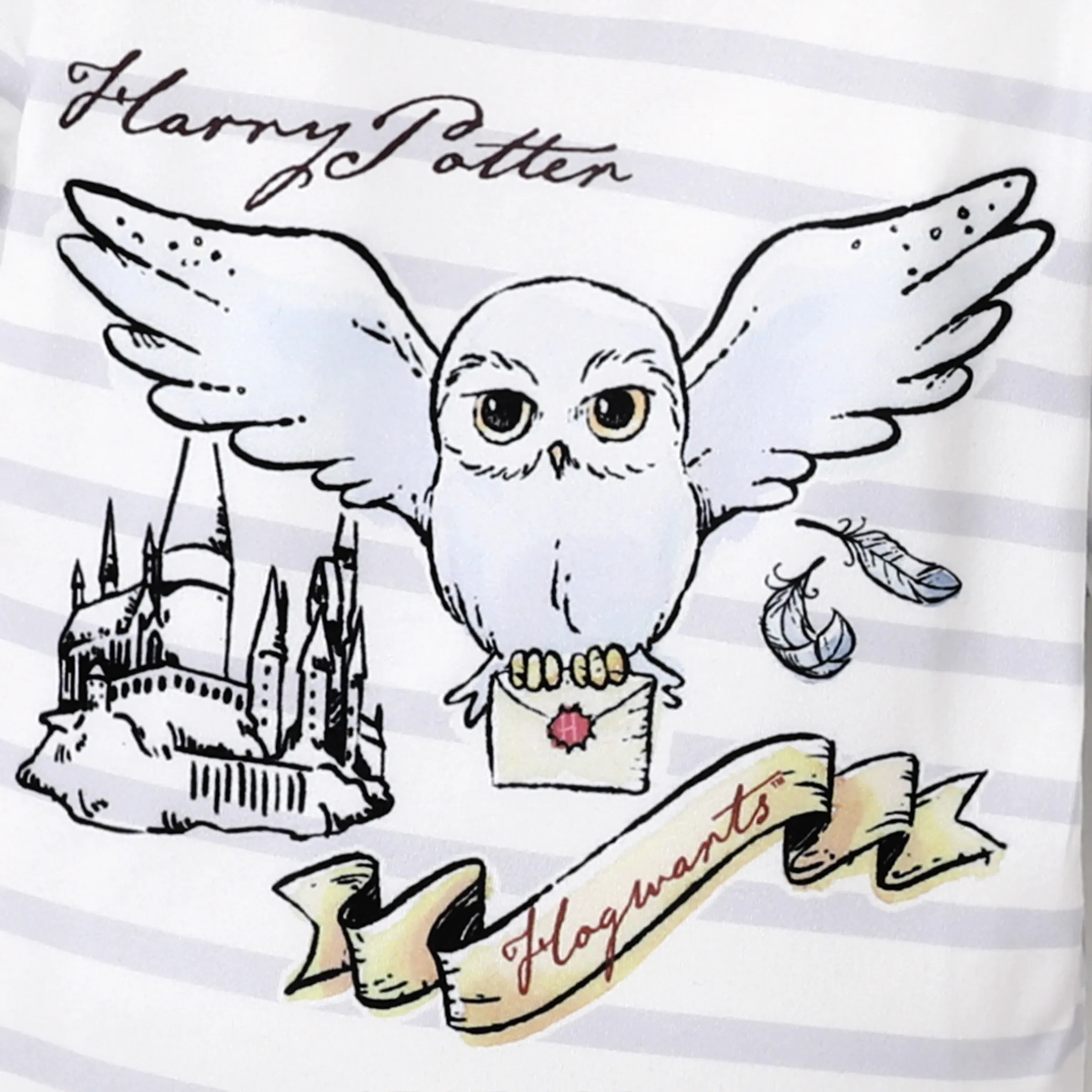 Harry Potter Baby Boy Big Eagle Graphic Long Sleeve Triangle Jumpsuit with Pants, Hat and Mouthband Set Brick red image 2