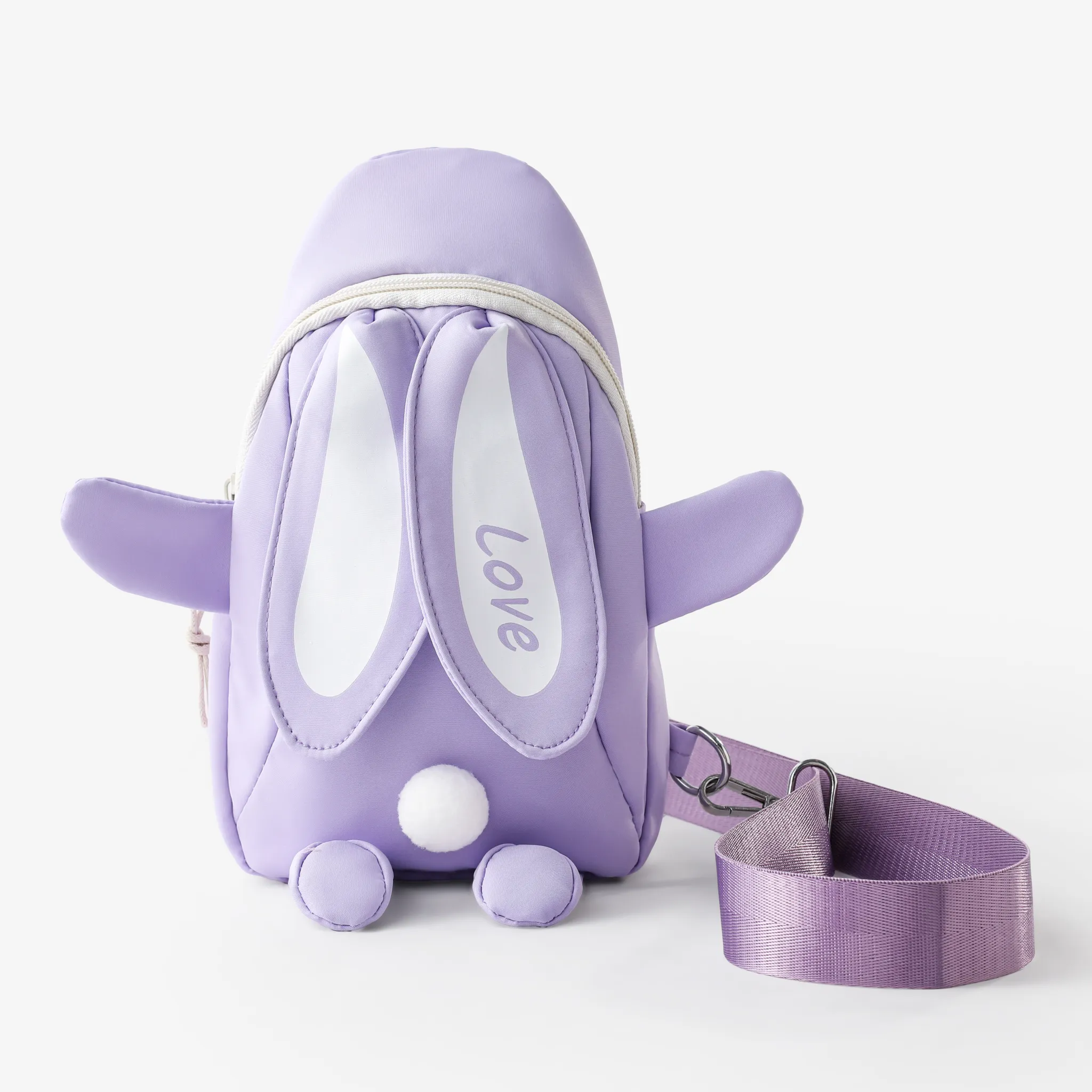 Toddler/kids Cute cartoon rabbit with long ears crossbody bag Purple