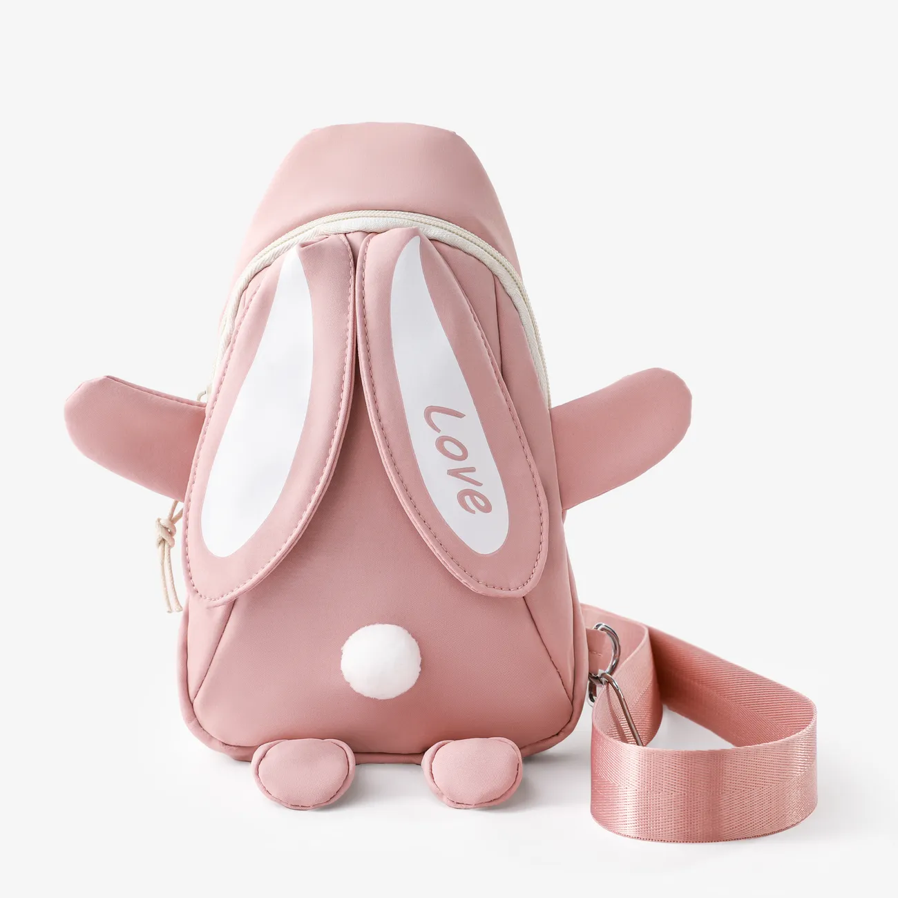Toddler/kids Cute cartoon rabbit with long ears crossbody bag Pink big image 1