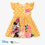 Disney Mickey and Friends Toddler Girl Naia™ Character Print Ruffled Sleeveless Dress Yellow
