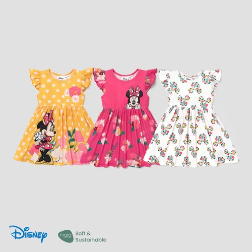 Disney Mickey and Friends Toddler Girl Naia™ Character Print Ruffled Sleeveless Dress