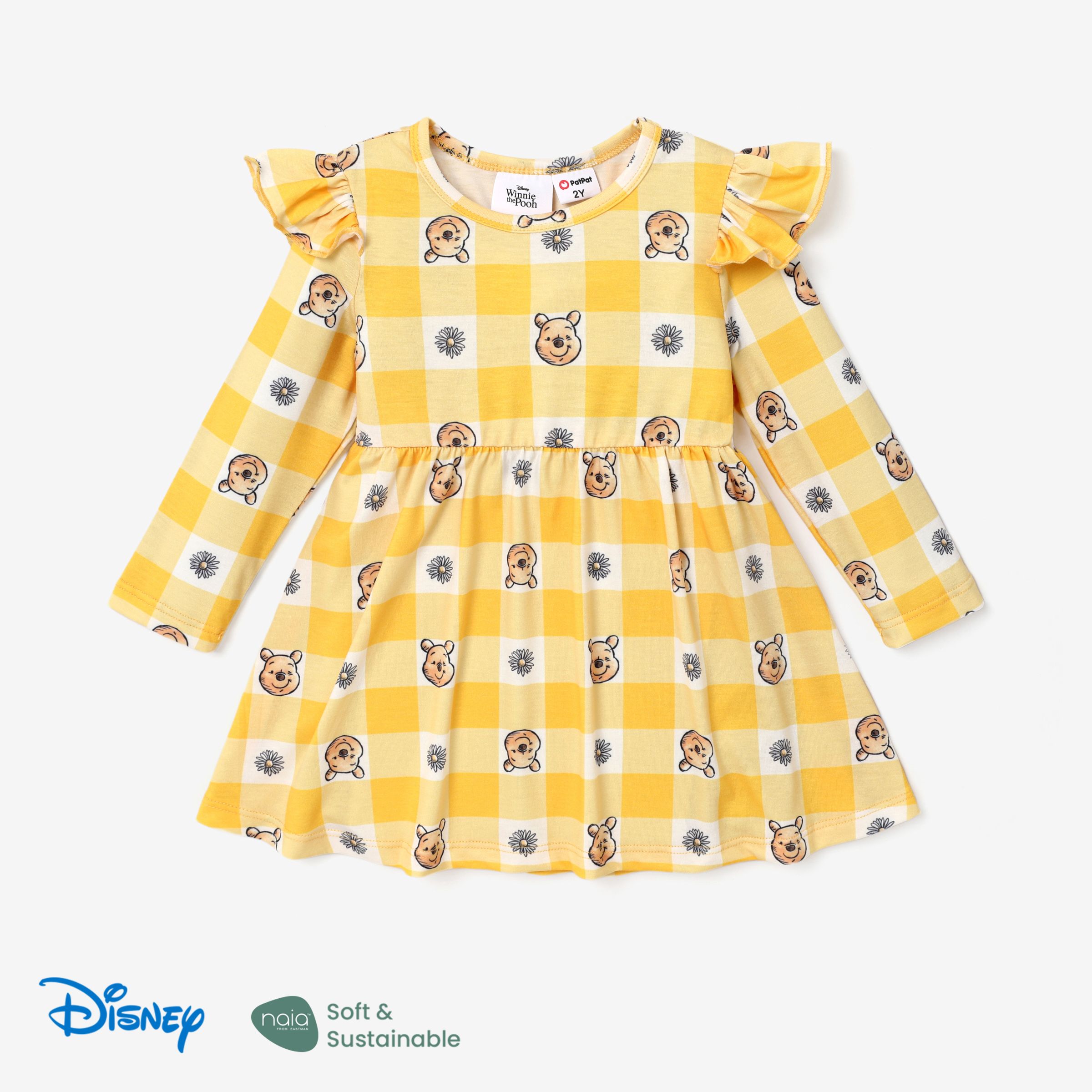 Disney Winnie The Pooh Toddler Girl Naiaâ¢ Character Print Ruffled Long-sleeve Dress