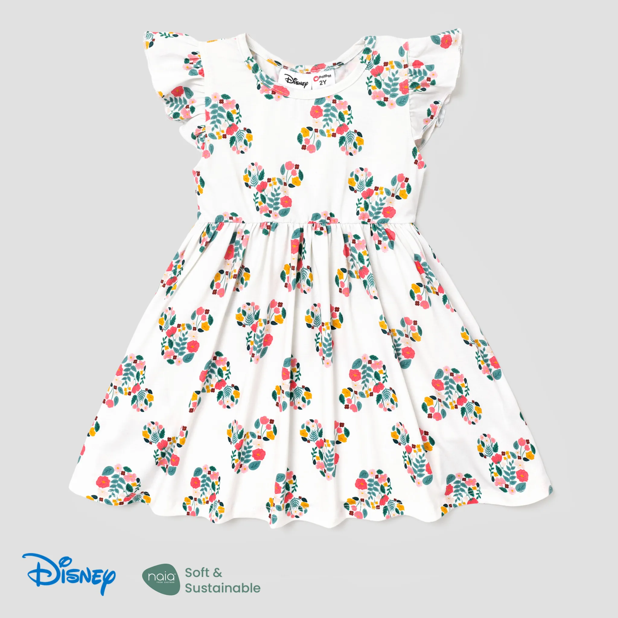 Disney Mickey and Friends Toddler Girl Naia™ Character Print Ruffled Sleeveless Dress  big image 1