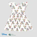 Disney Mickey and Friends Toddler Girl Naia™ Character Print Ruffled Sleeveless Dress White