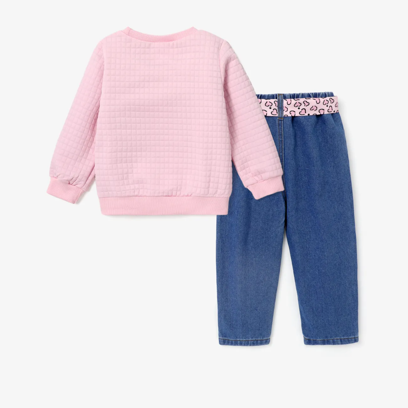 PAW Patrol Toddler Girl Big Graphic Long-sleeve Top and Denim Belted Pants  Pink big image 1