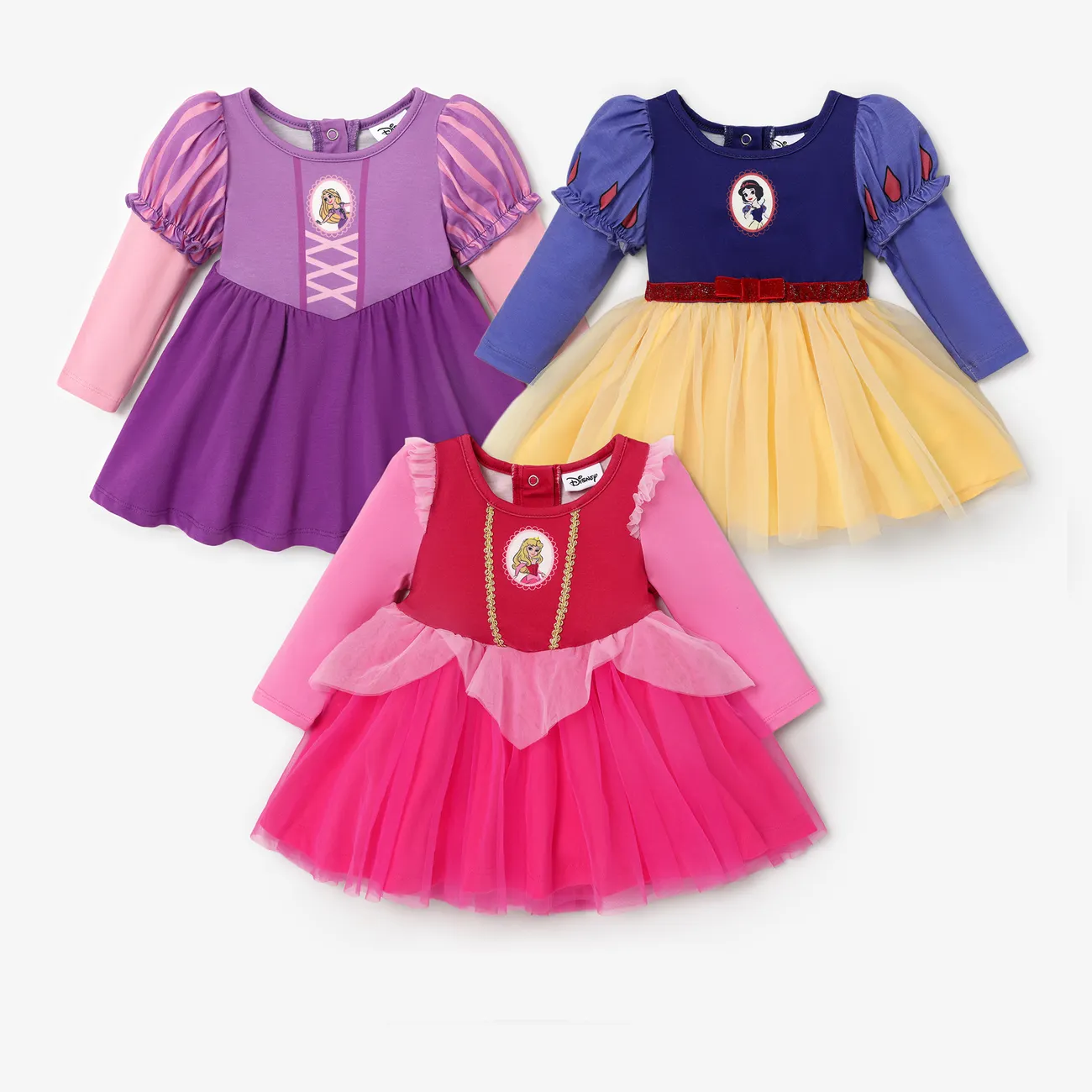 Disney Princess Baby/Toddler Girl Naia™ Character Print Cosplay Long-sleeve Dress Deep Blue big image 1