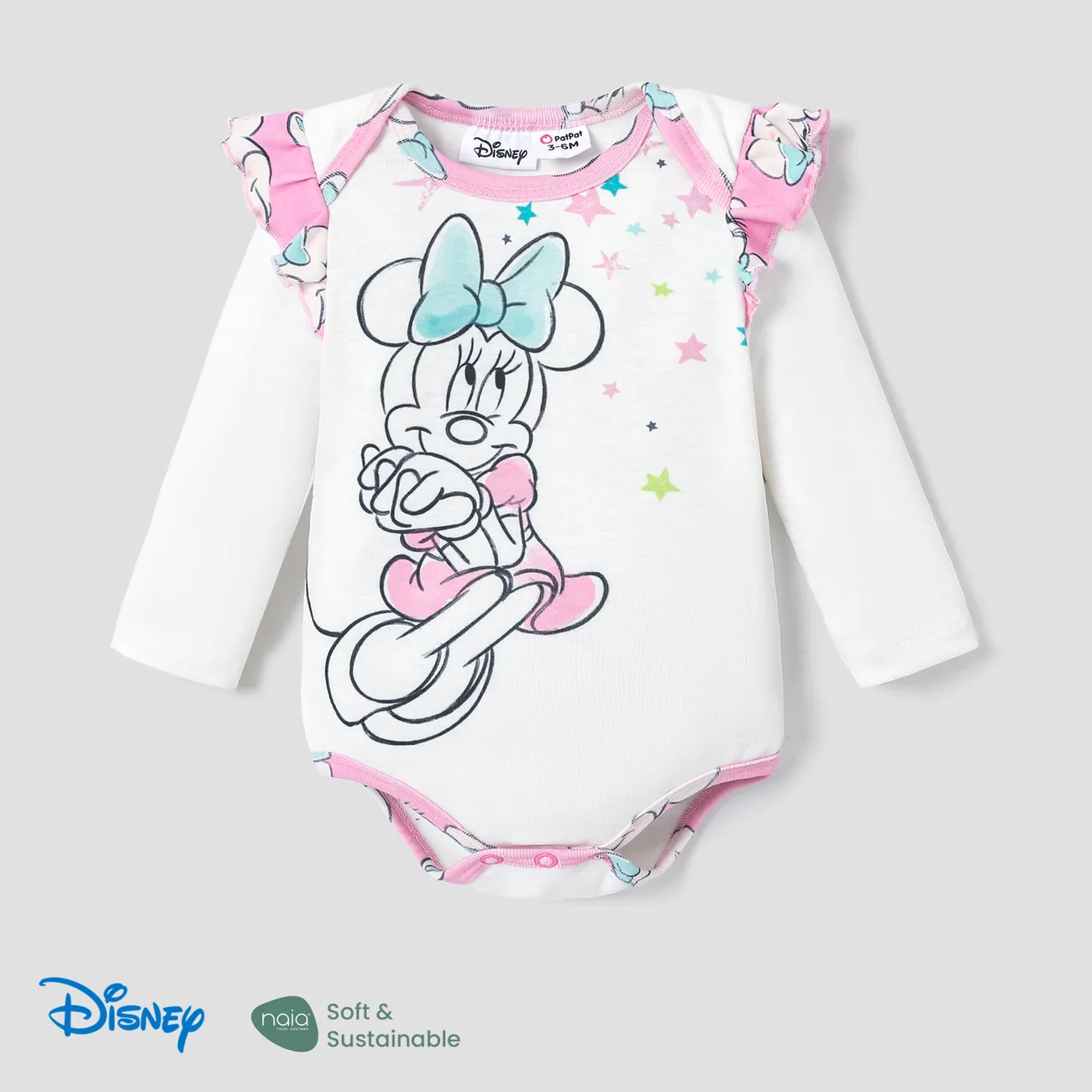 Disney Mickey and Minnie baby girl character pattern one-piece jumpsuit or all-over patterned pants  big image 1