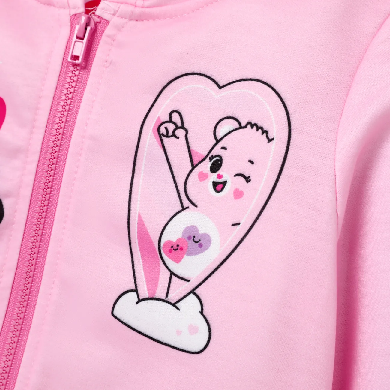 Ursinhos Carinhosos Dia da Mãe Criança Menina Fecho Infantil Blusões e casacos Rosa big image 1