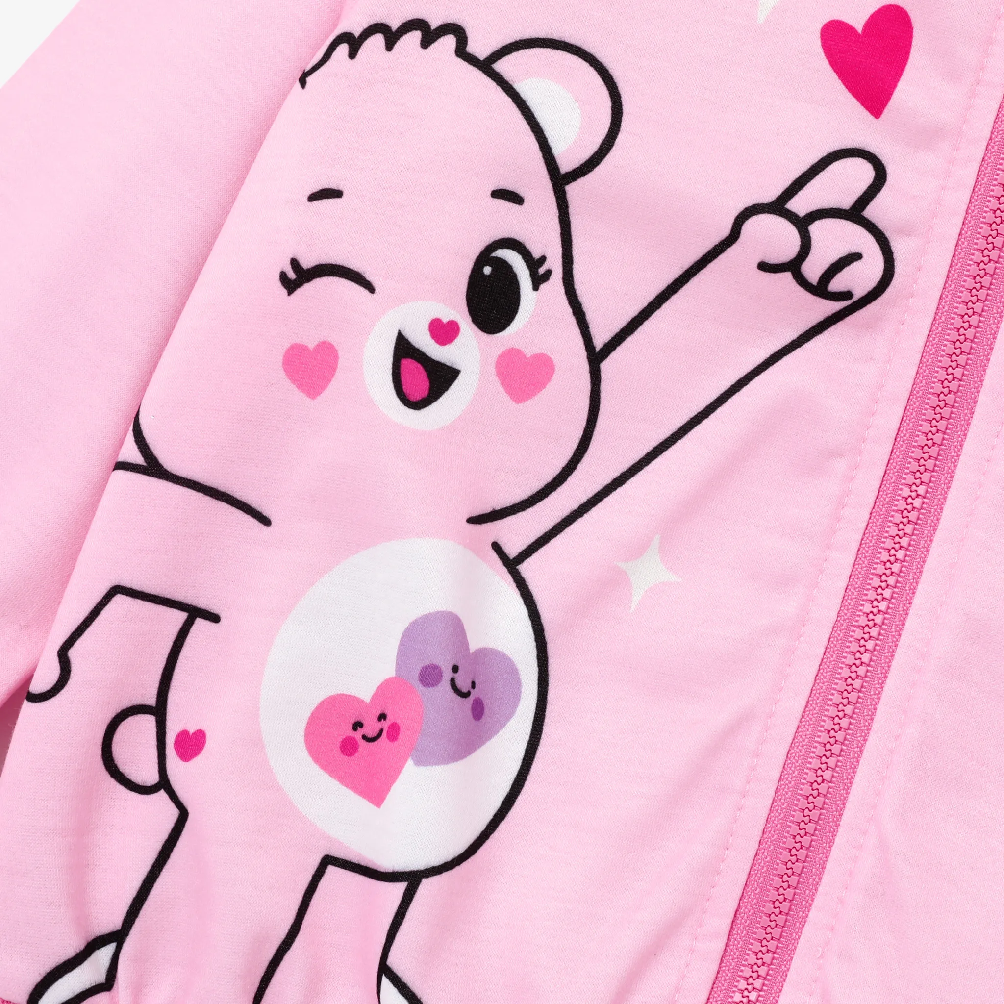 Care Bears Toddler Girl Bear Pattern Hooded Jacket Pink image 2