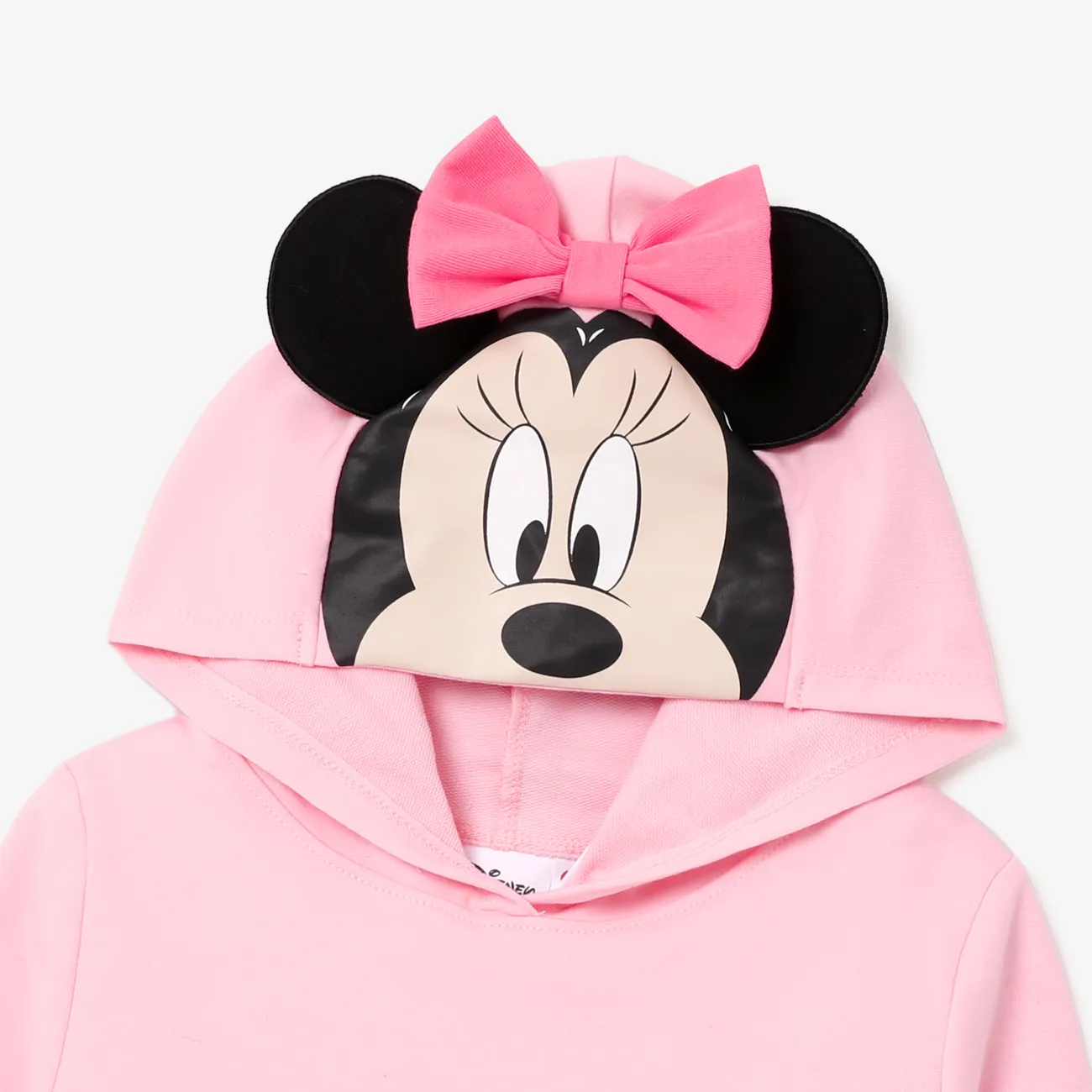 Disney Mickey and Friends Criança Menina Hipertátil/3D Personagens Com capuz Sweatshirt Rosa big image 1