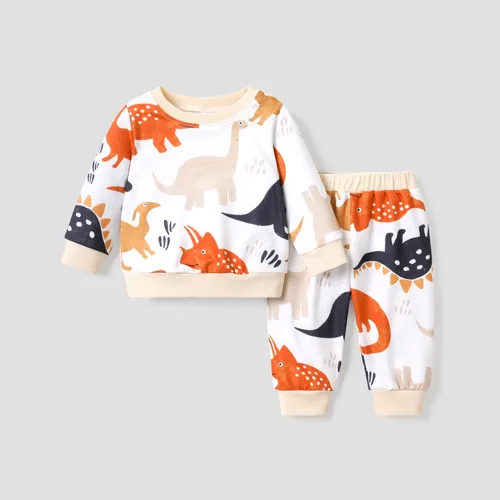 2pcs Baby Girl/Boy Dinosaur Animal Pattern Causal Set