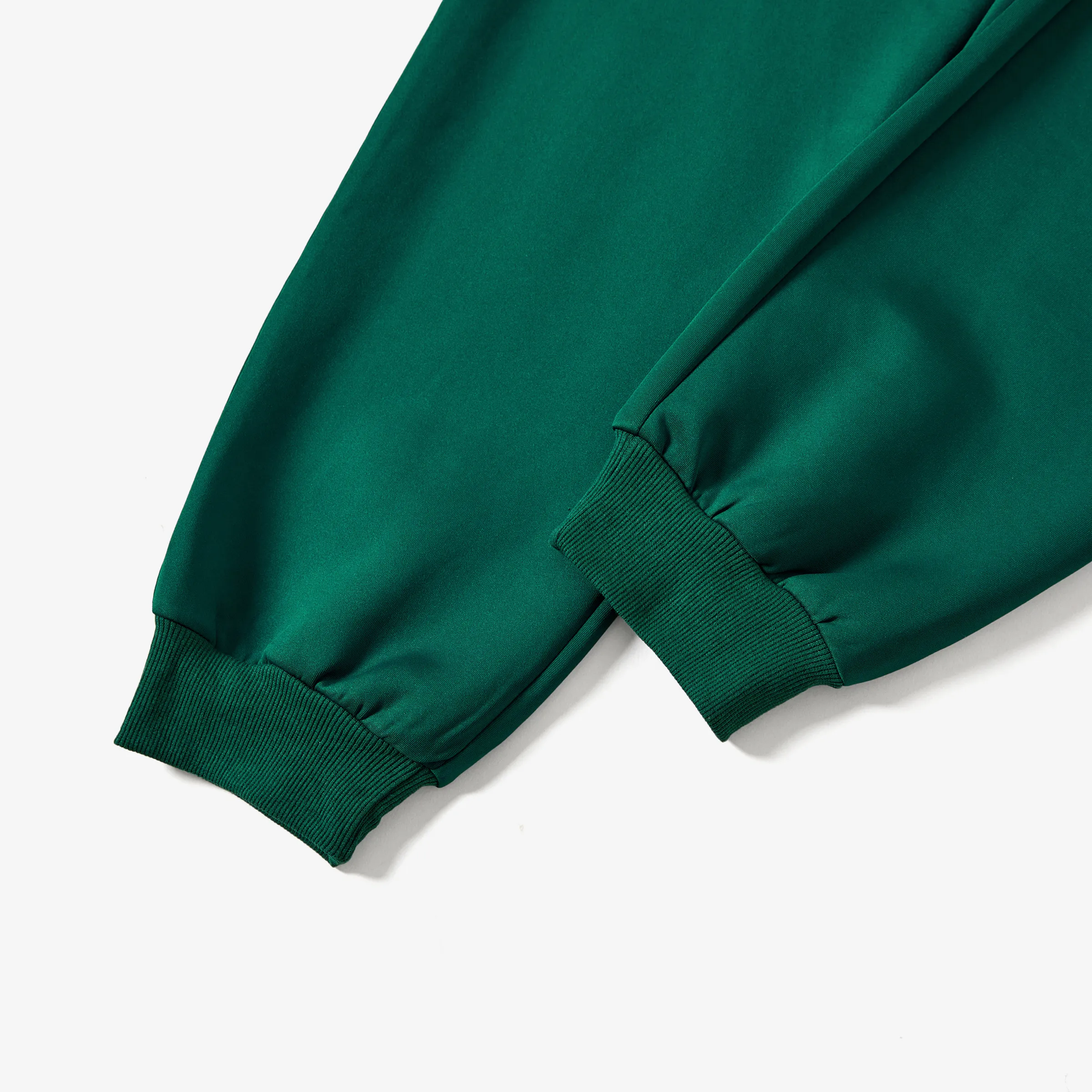 Family Matching Green Zipper Coat Tops and Pants Tracksuits Sets CYAN- image 6