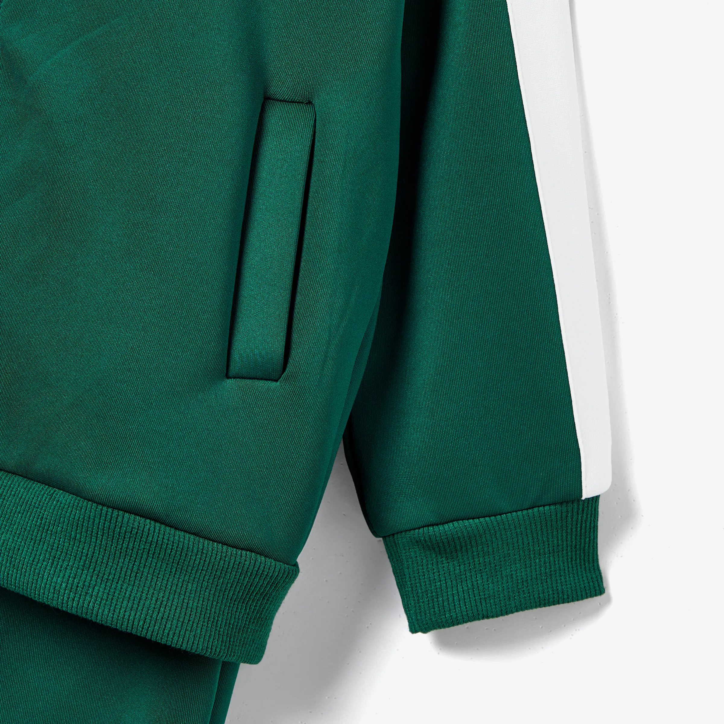 Family Matching Green Zipper Coat Tops and Pants Tracksuits Sets CYAN- image 4