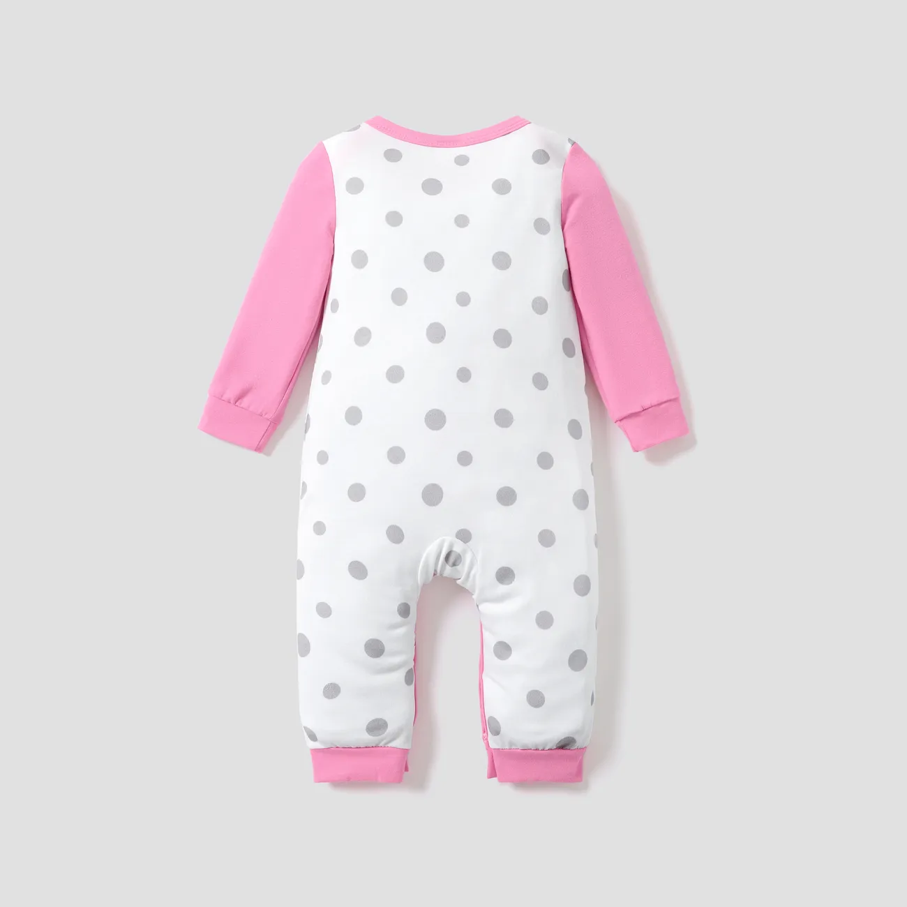 Baby Unisex Stoffnähte Tiere Kindlich Langärmelig Baby-Overalls rosa big image 1