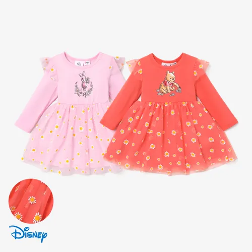Disney Winnie the Pooh Toddler Girl Daisy Print Mesh Dress