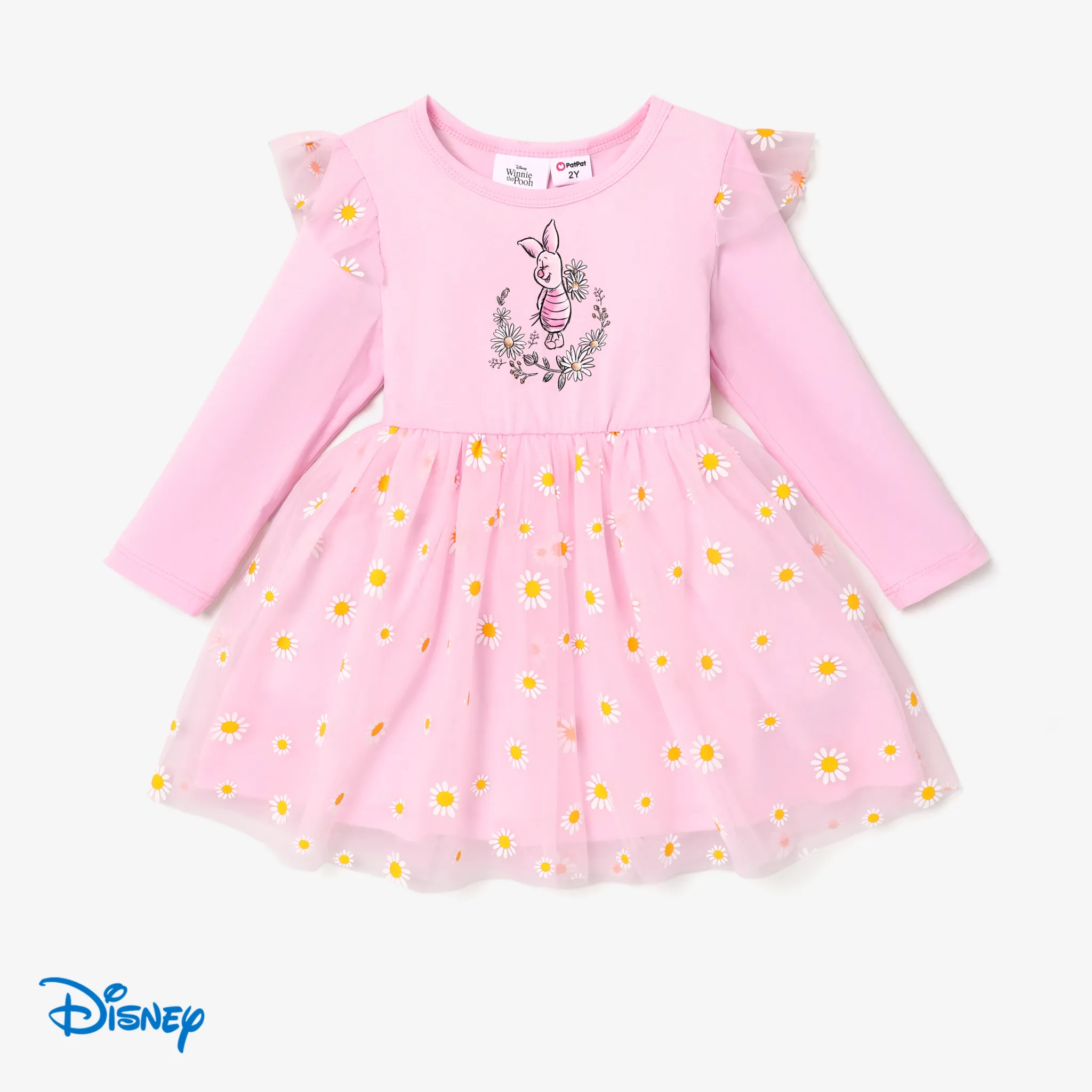 

Disney Winnie the Pooh Toddler Girl Daisy Print Mesh Dress