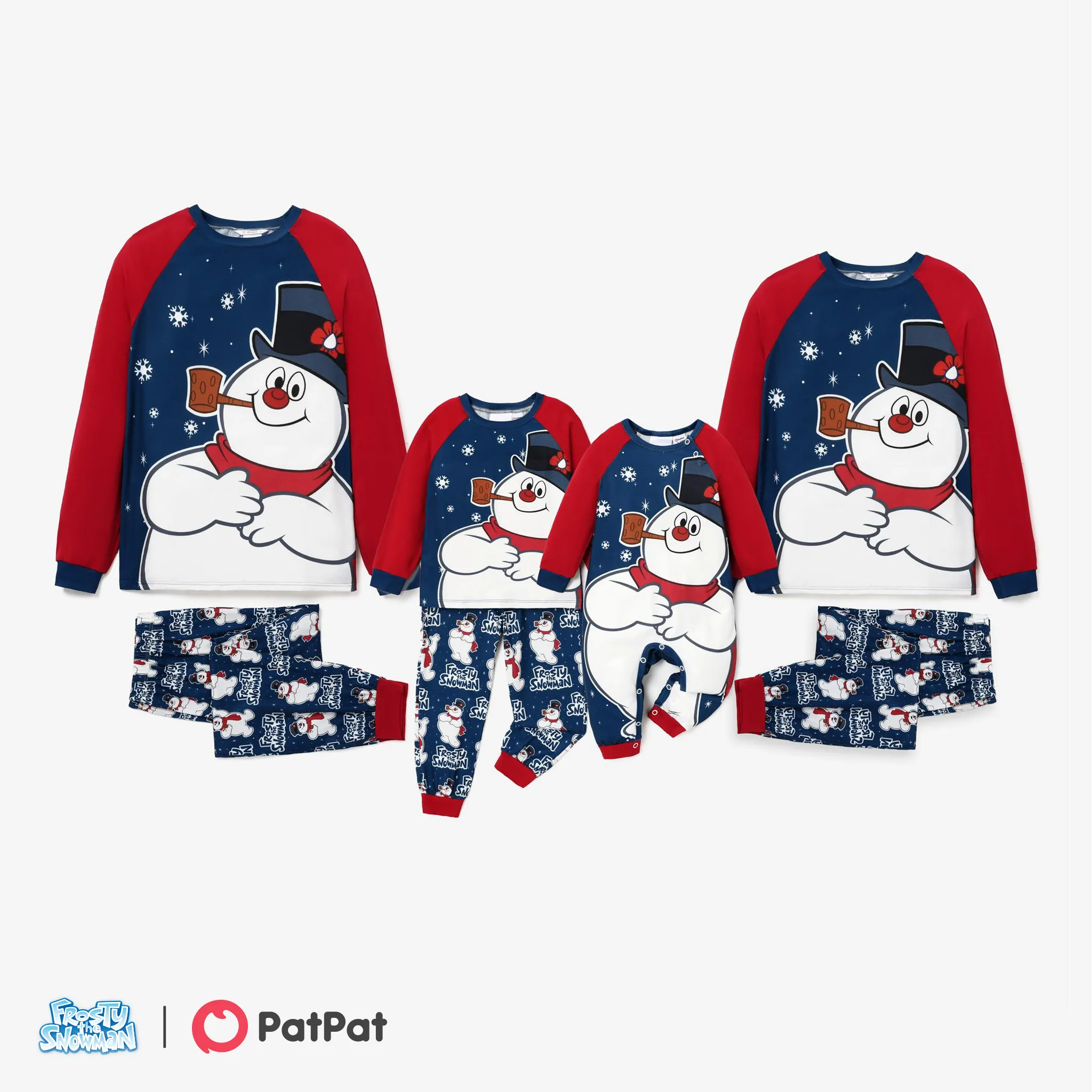 Frosty The Snowman Family Matching Christmas Long-sleeve Pajamas(flame resistance)
