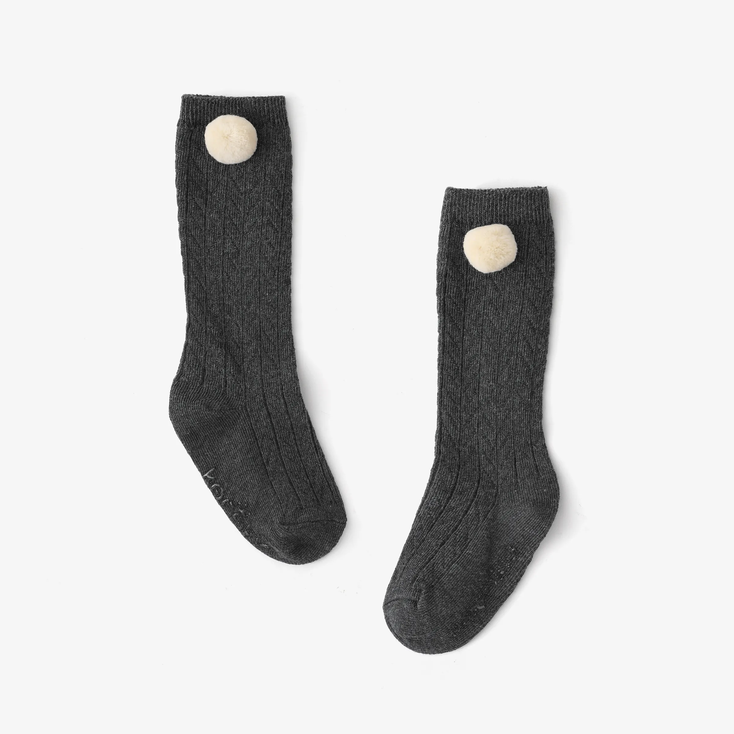 Baby/toddler Simple solid color non-slip mid-calf socks Dark Grey image 2