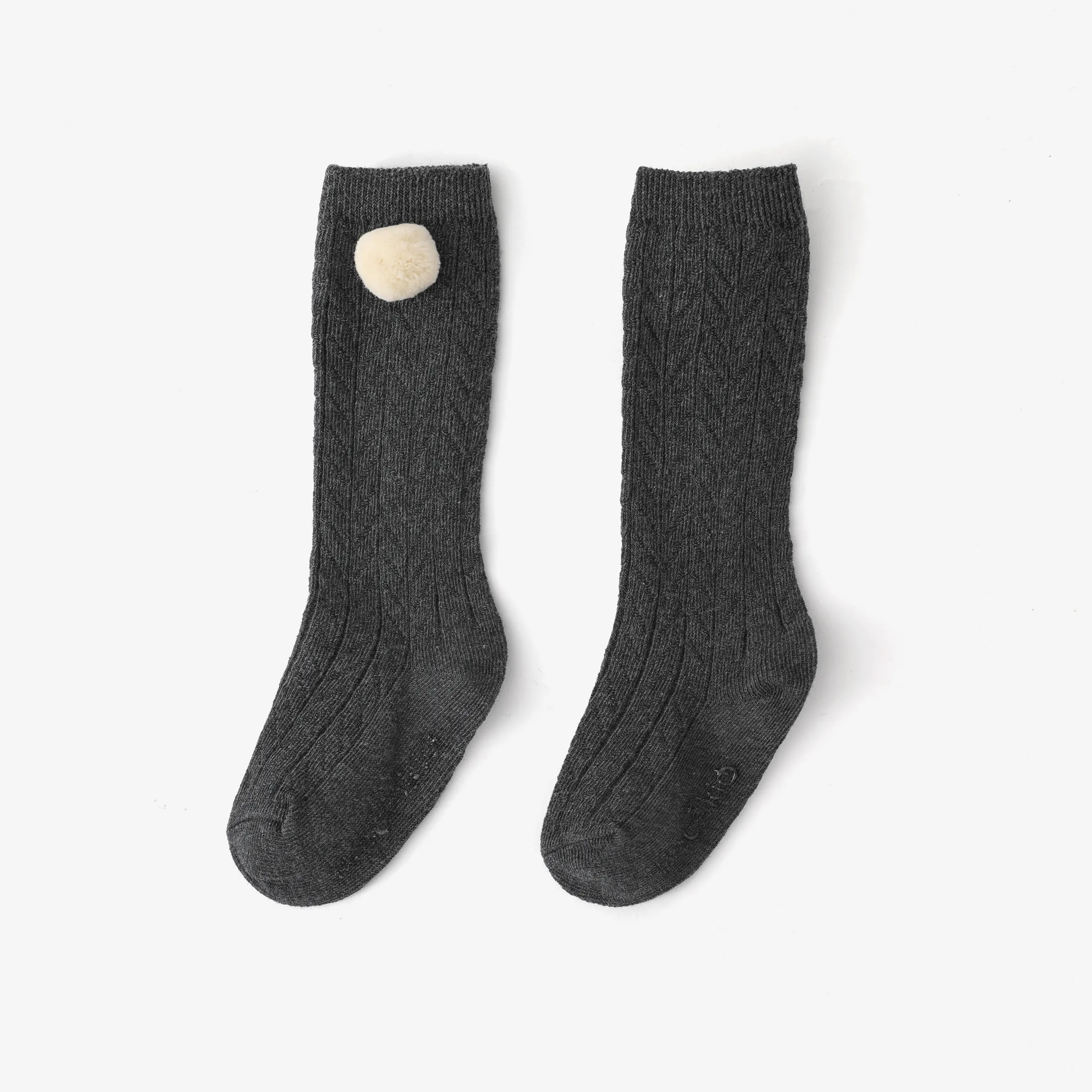 Baby/toddler Simple solid color non-slip mid-calf socks Dark Grey image 3