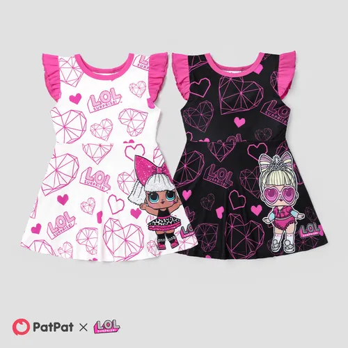 L.O.L. SURPRISE! Toddler Girl Graphic Print Little Flying Sleeve Dress
