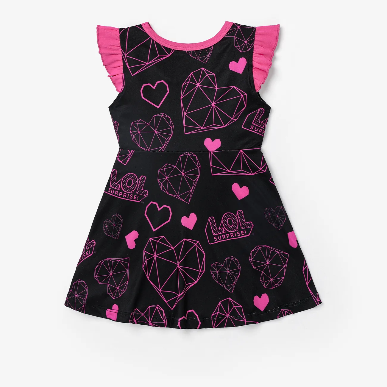 L.O.L. SURPRISE! Toddler Girls Mother's Day 1pc Graphic Print Little Flying Sleeve Dress Black big image 1
