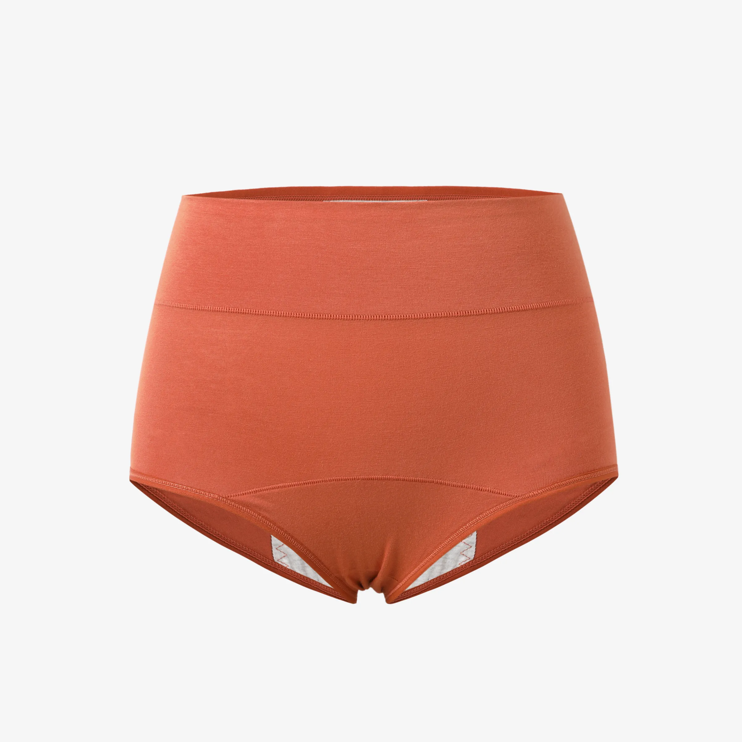 Women's Cotton Physiological Underwear - Solid Color, Leak-Proof Coral