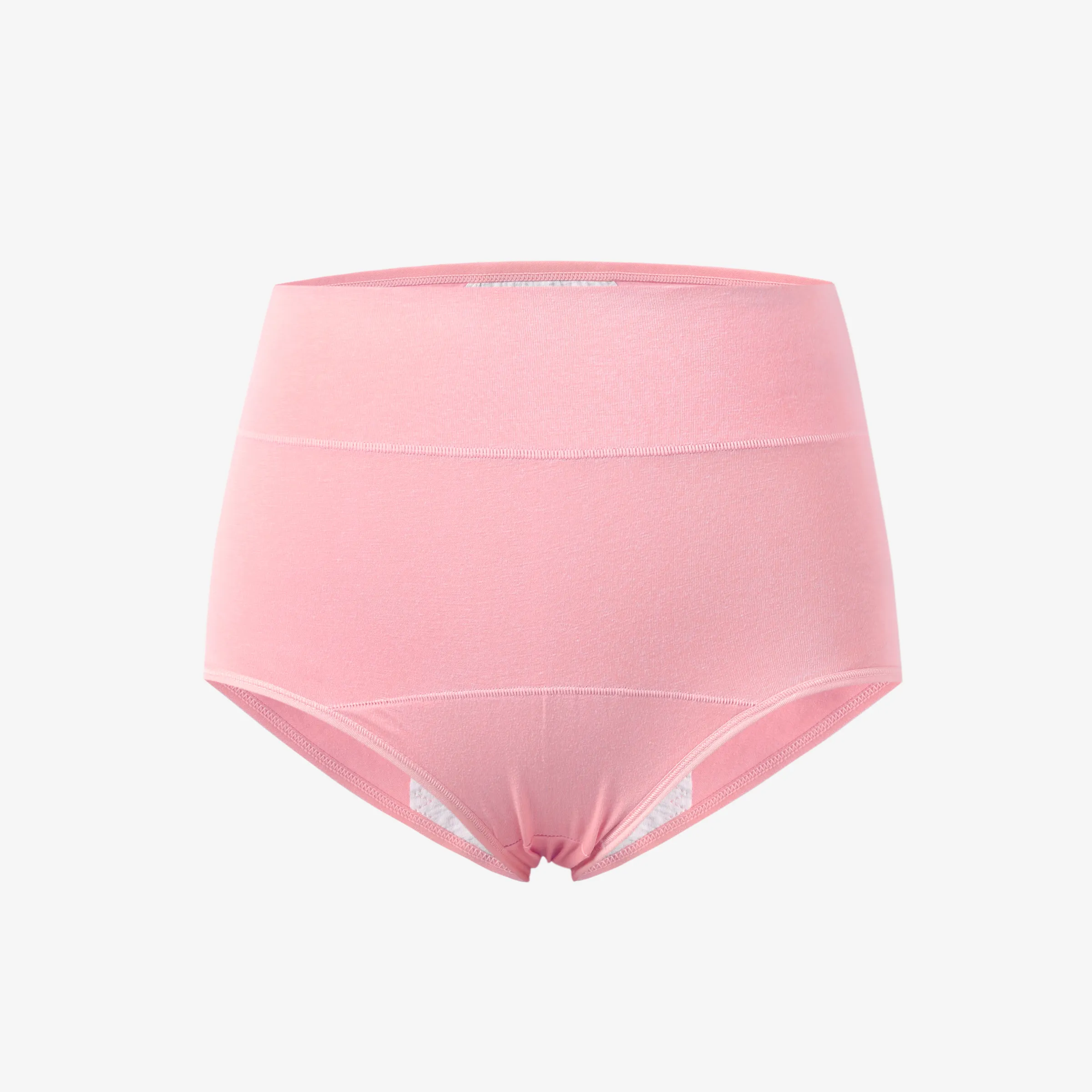 Women's Cotton Physiological Underwear - Solid Color, Leak-Proof Pink