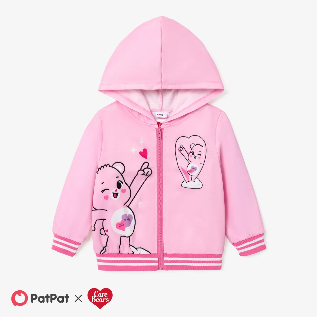 Care Bears Toddler Girl Bear Pattern Hooded Jacket big image 1