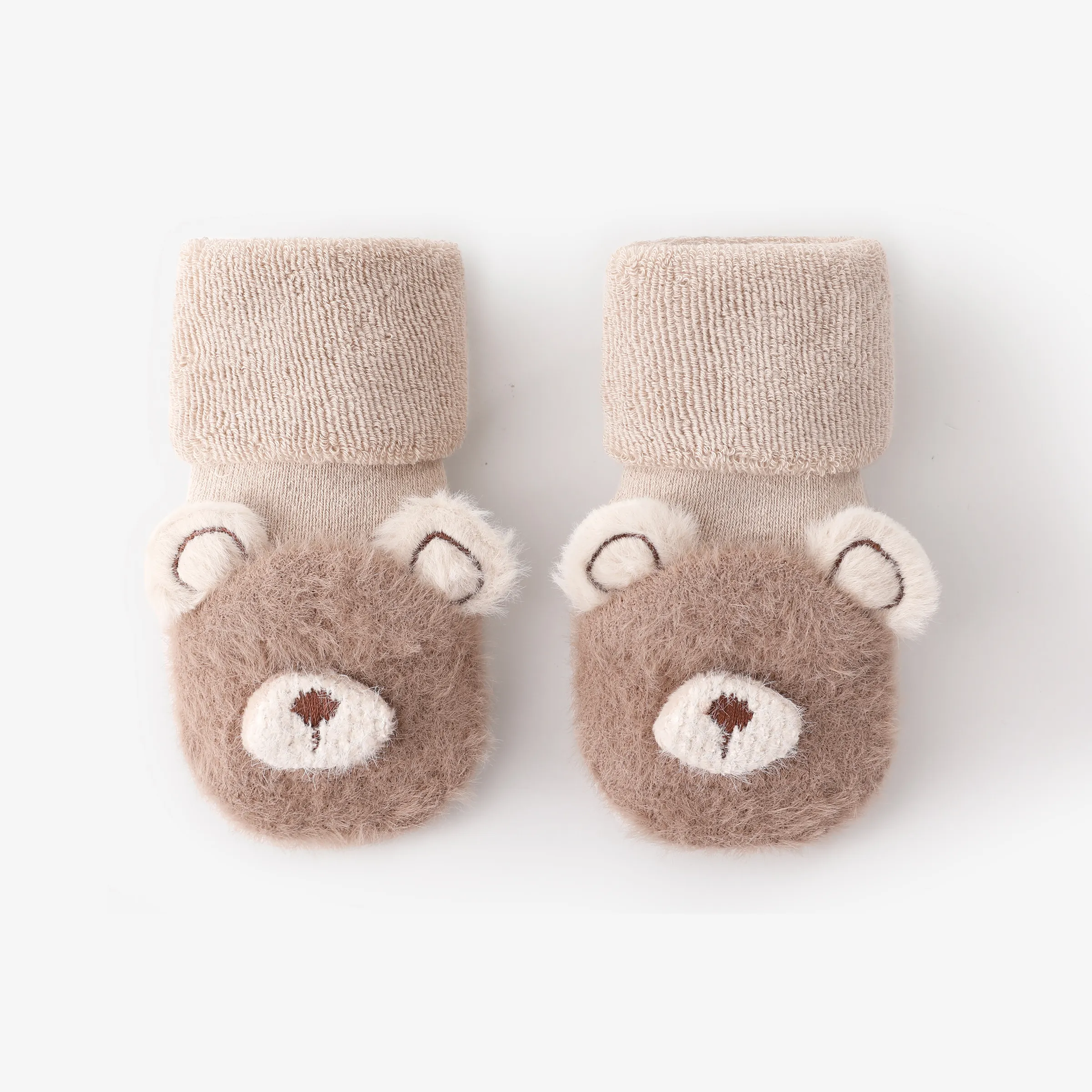 Baby Childlike Thickened animal-shaped socks Coffee