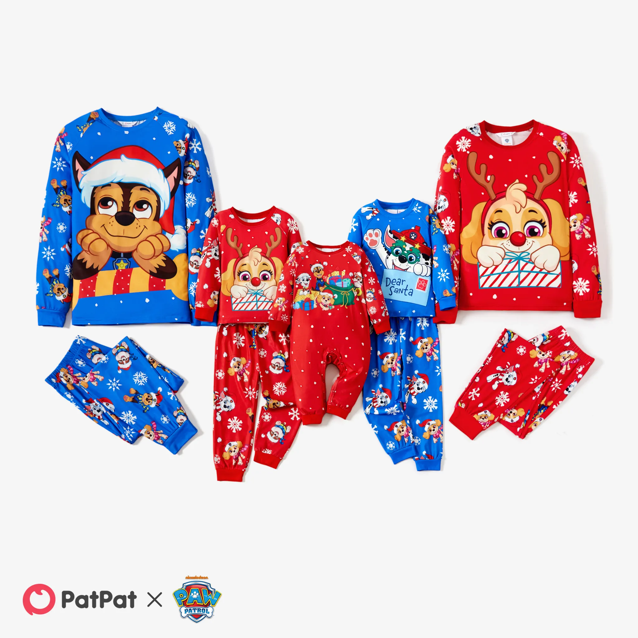 PAW Patrol Christmas Big Graphic Family Matching Pajamas Sets(Flame Resistant)
