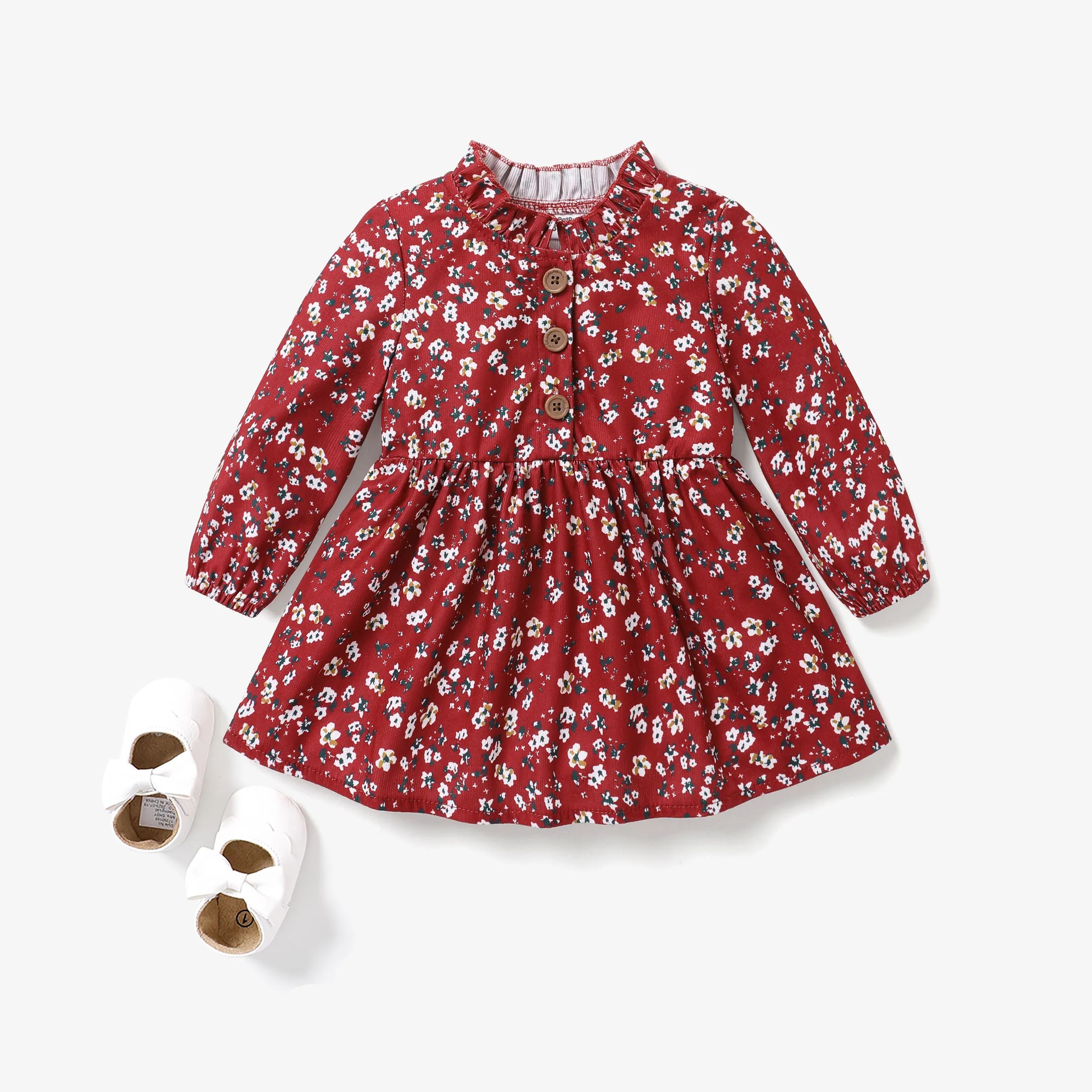 Baby Girl Sweet Floral Dress with Agaric Edge