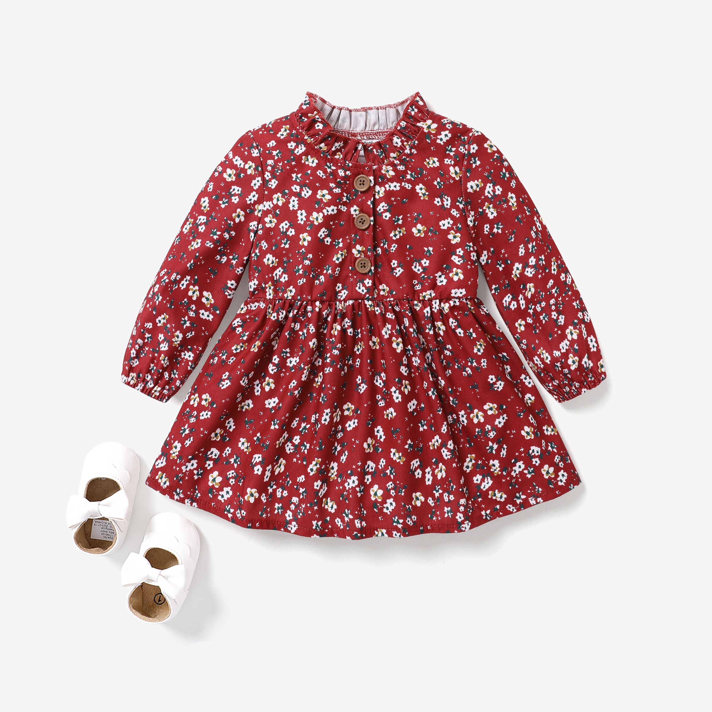 Baby Girl Sweet Floral Dress With Agaric Edge