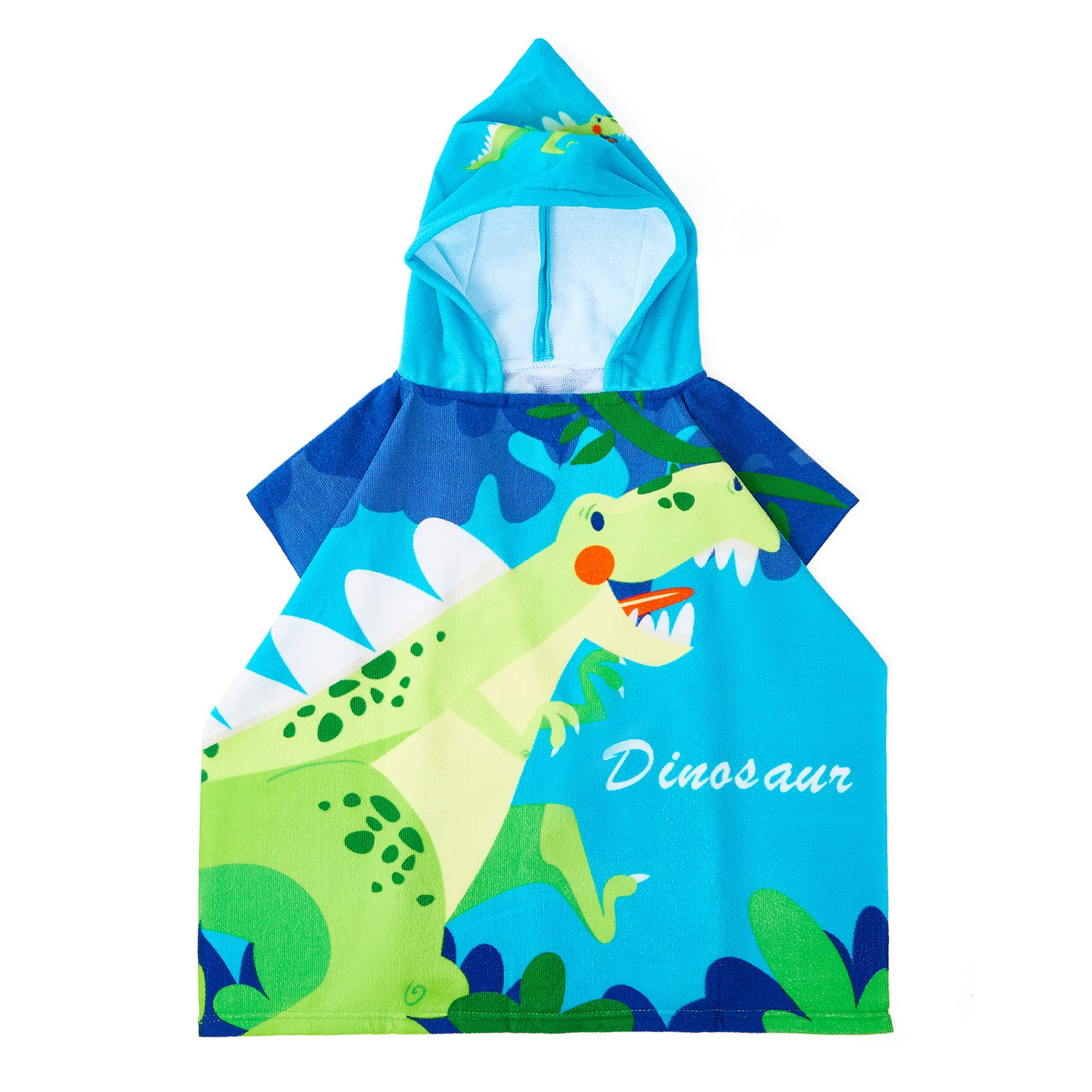 Adorable Dinosaur-Patterned Cape Bath Towel For Kids Up To 5 Years Old
