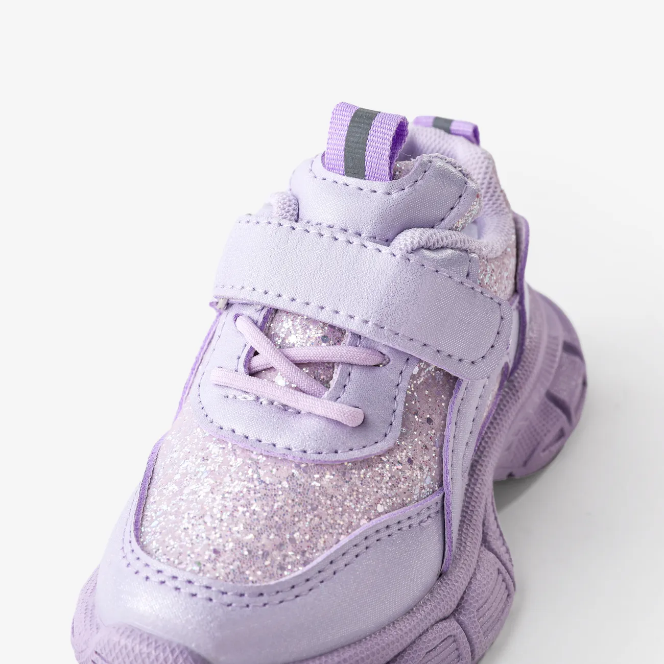 Toddler & Kids Girls' Stylish Glitter Design Velcro Sports Shoes Lavender big image 1