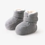 Botas de algodón de suela suave de vellón alto para bebé Gris claro