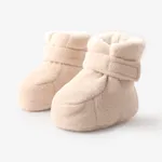 Botas de algodón de suela suave de vellón alto para bebé Caqui