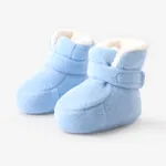 Botas de algodão de sola macia quente de lã alta do bebê Azul