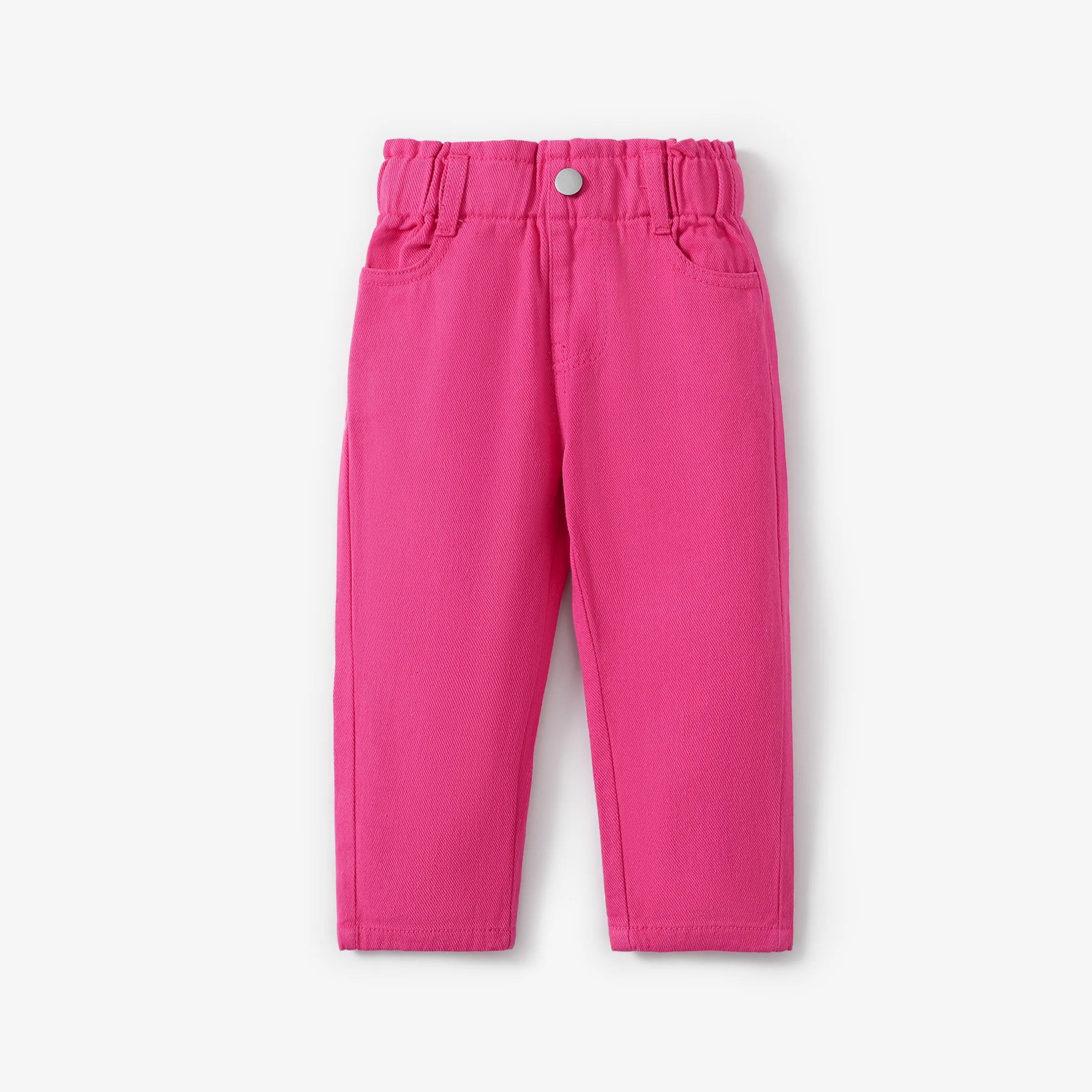 Sweet Toddler Girl Jeans with Agaric Edge - Solid Color Cotton Bottoms (1pc)