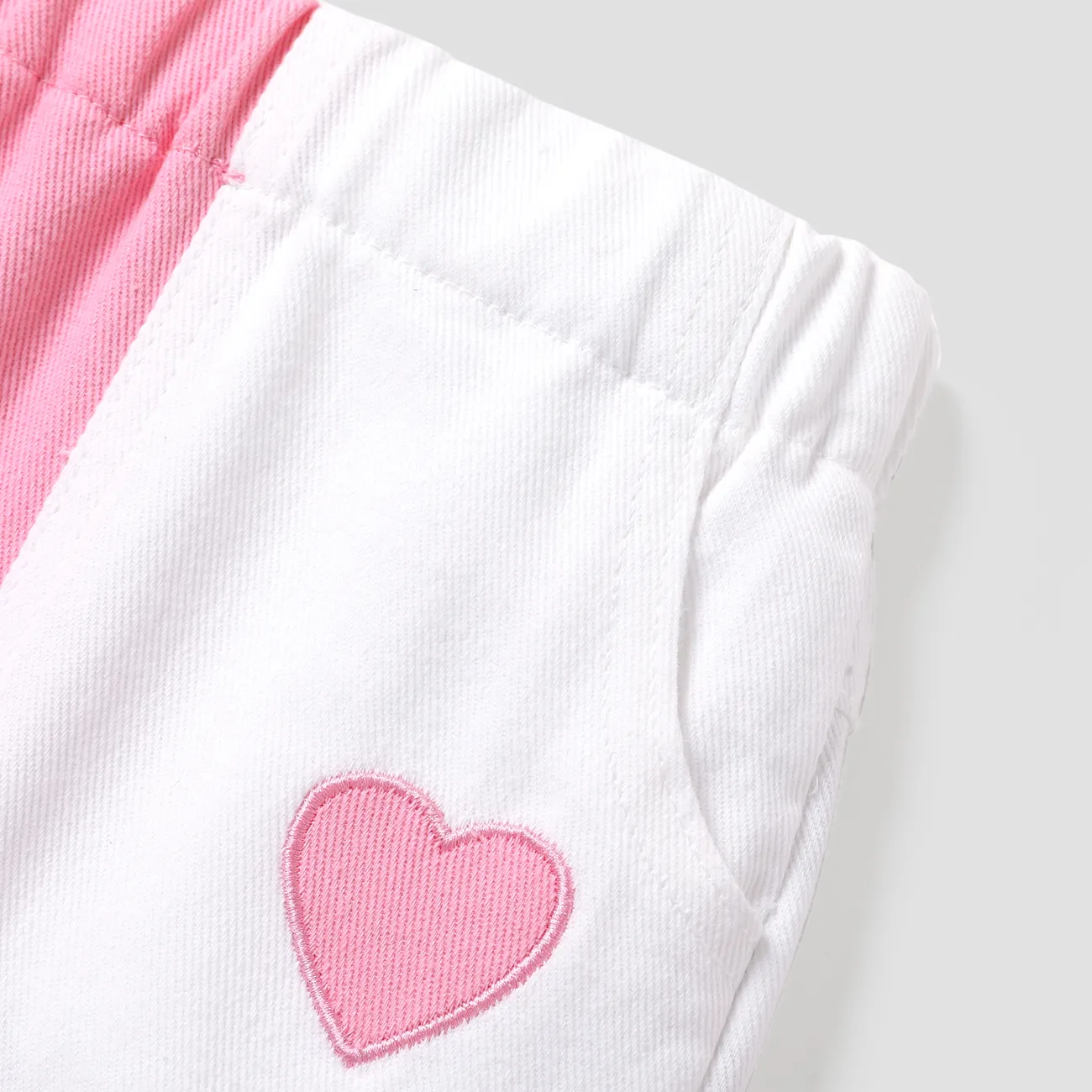 Jeans 100 % coton en forme de coeur doux pour tout-petit/enfant fille Rose big image 1