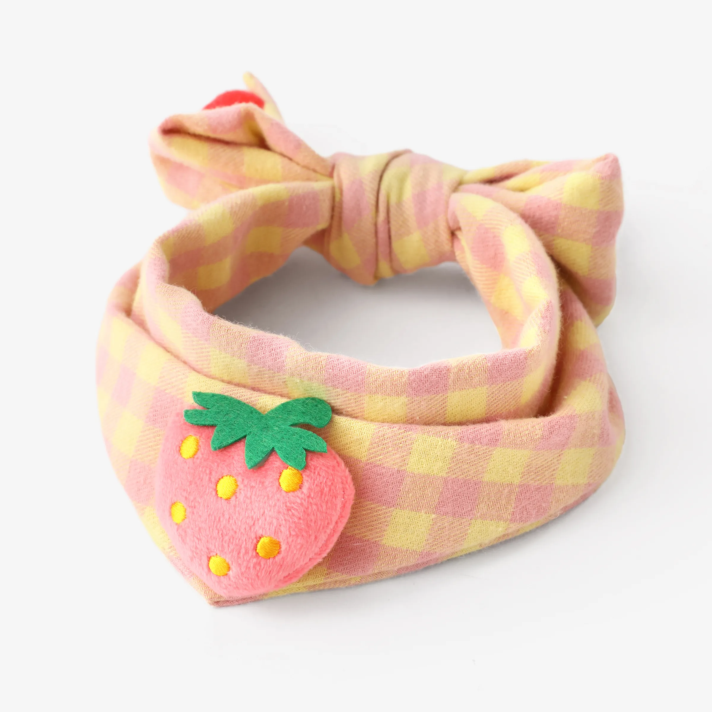 Baby/toddler Double layer plaid cartoon warm scarf Pink big image 1