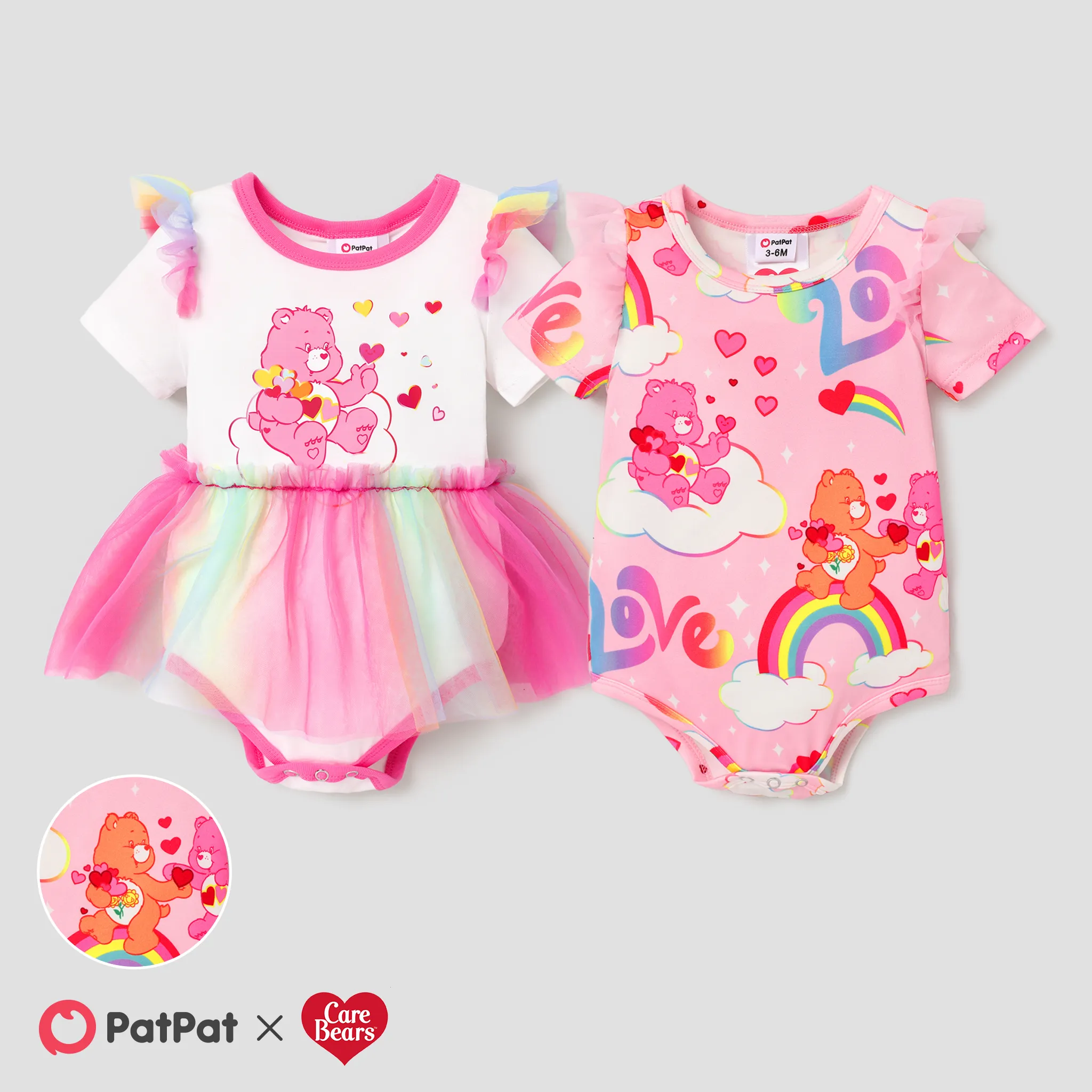 Care Bears Baby Valentine's Day Love Romper/Mesh Romper One Piece