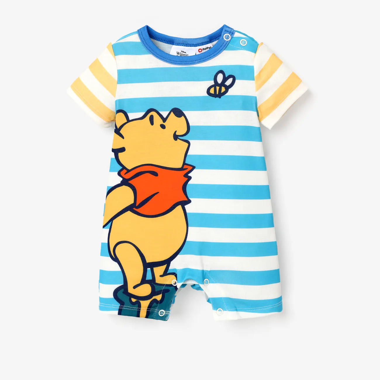 Disney Winnie the Pooh قطعة واحدة مواليد رجالي كم قصير زر شخصيات الضوء الأزرق big image 1
