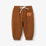 Baby Boy Casual Bear Pattern Sweatpants Brown