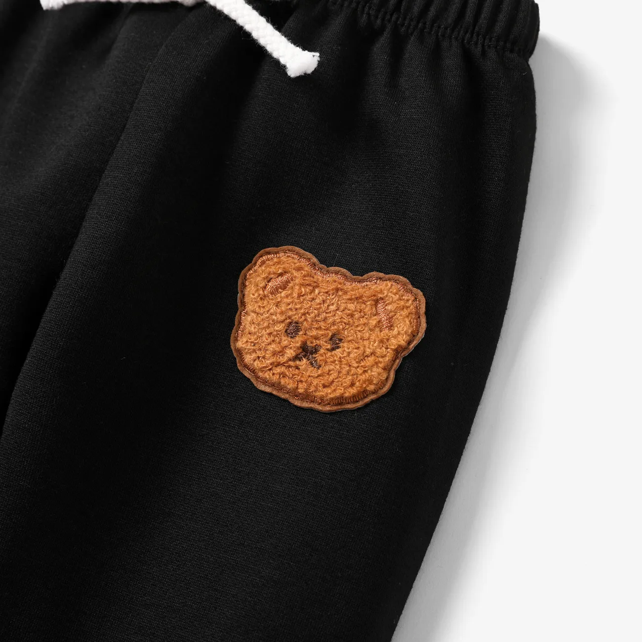 Pantalones de chándal con estampado de oso casual para bebé niño Negro big image 1
