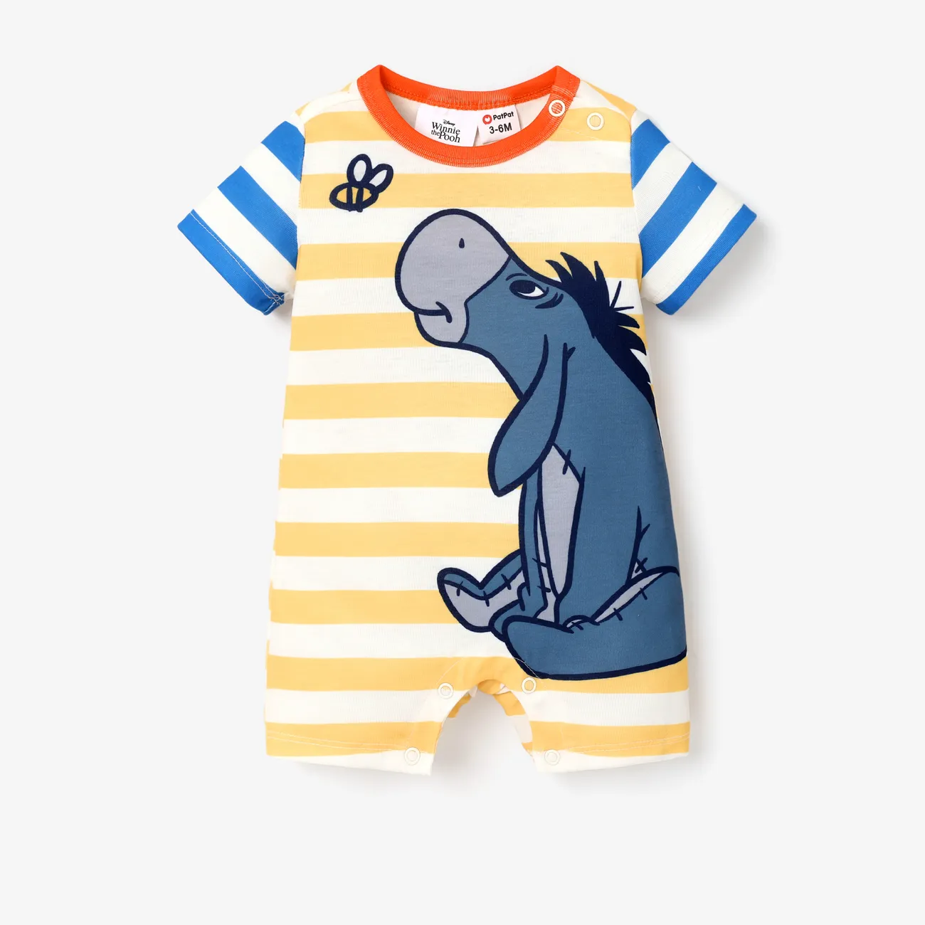Disney Winnie the Pooh Baby Boy Naia™ Character Print with Stripes Onesies Yellow big image 1