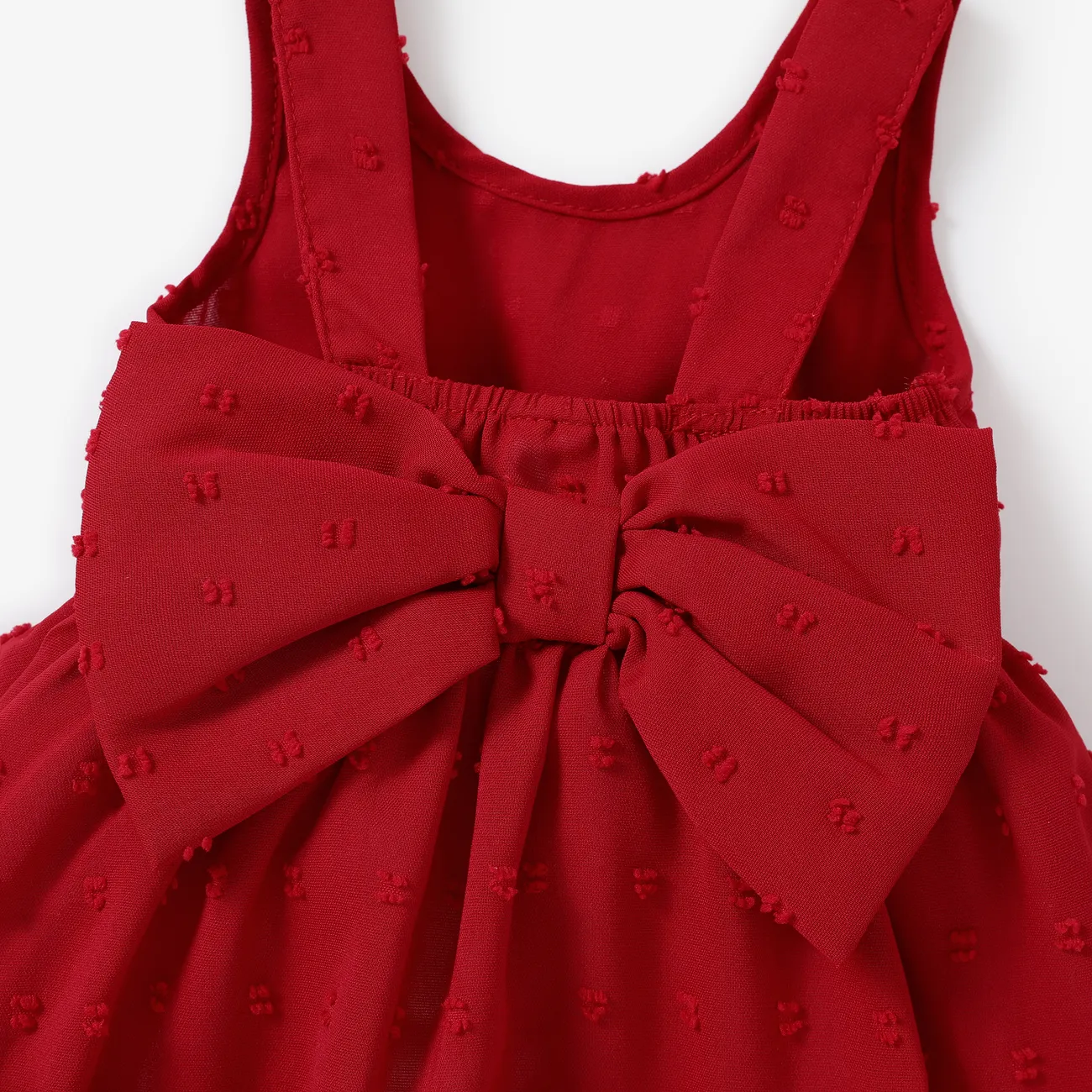 Baby Girl Sleeveless Ruffled Dress Red big image 1