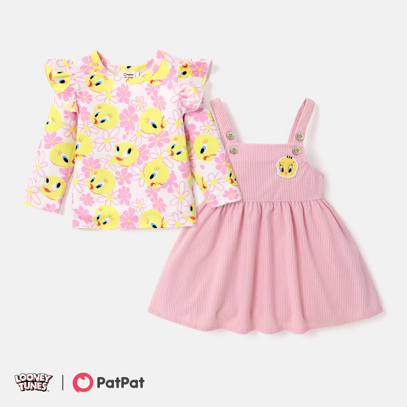 Looney Tunes Baby Girl Floral Print Top or Corduroy Sundress  image 2