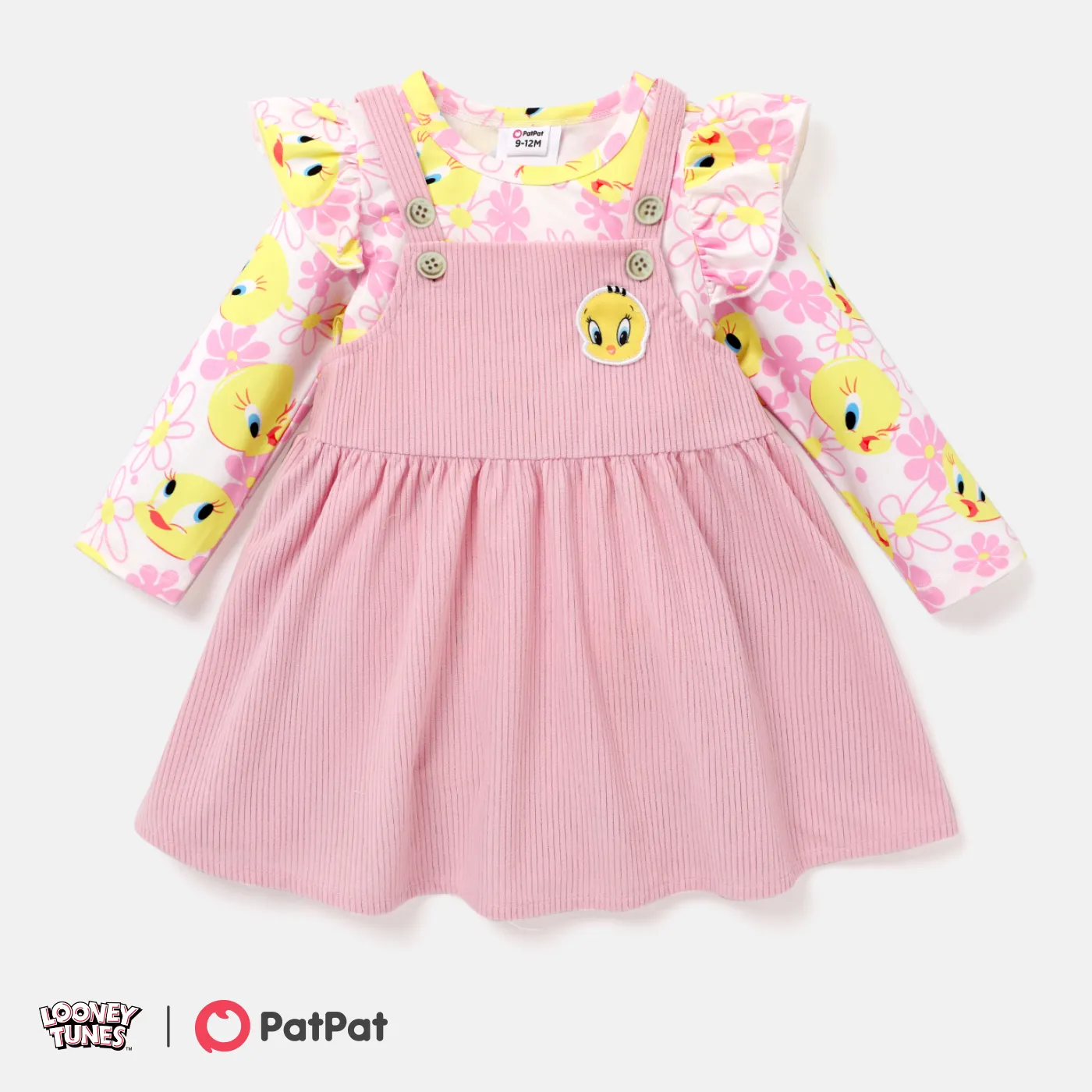 Looney Tunes Baby Girl Floral Print Top or Corduroy Sundress  image 3